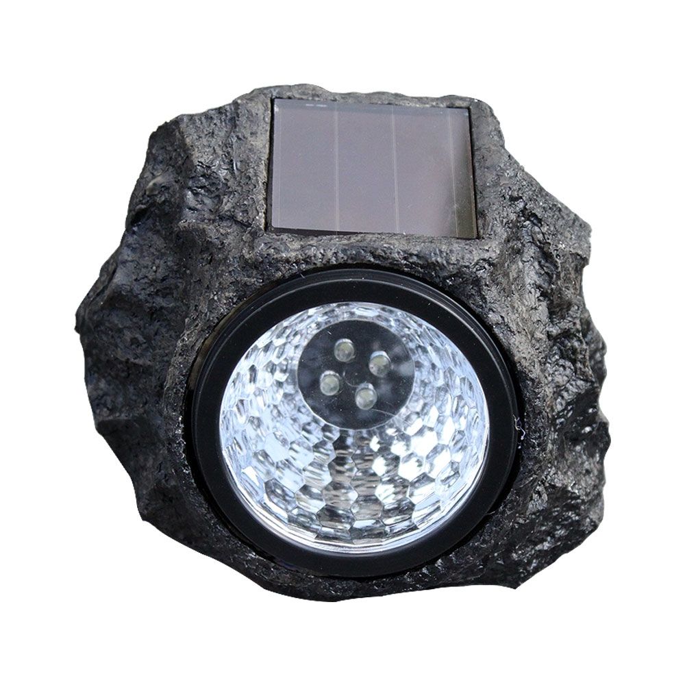 Solar Resin Stone Lights 4 Led Rock Outdoor Waterproof Spotlight Garden Yard Path Fence Lawn Tree Park Decoration