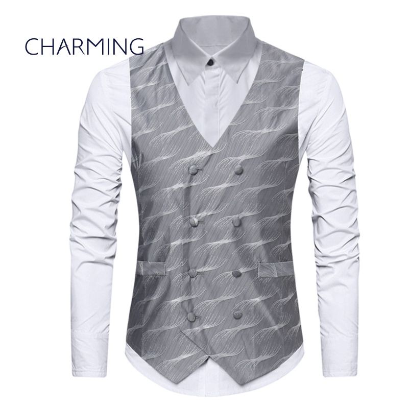 Nice Mens Vest Fashion Fabric Double Breasted Design Mens Fancy Vests