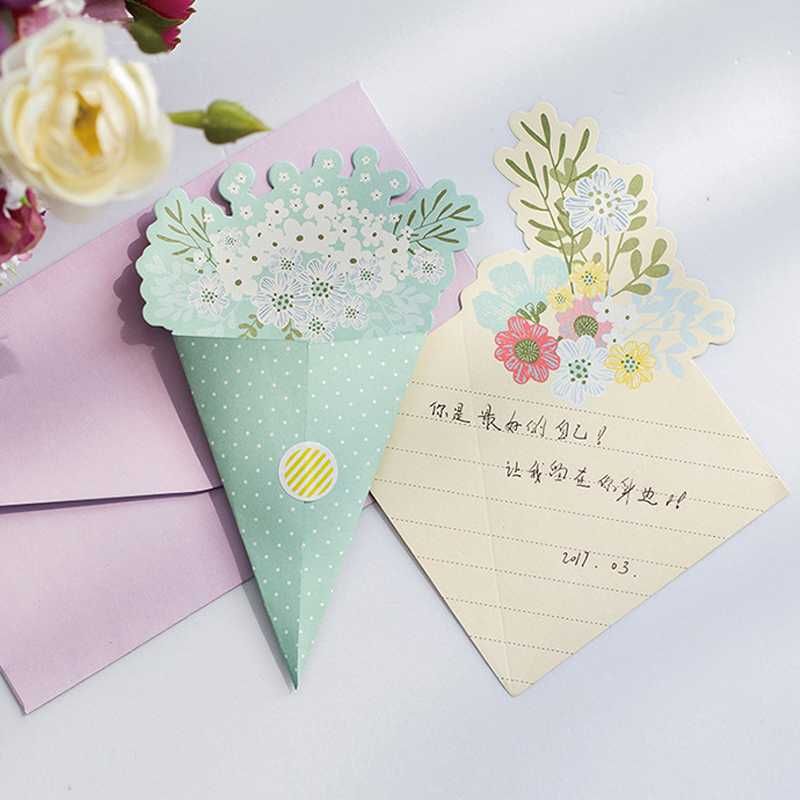 2018 8 envelopes 16 sheets letters elegant bouquet flower letter