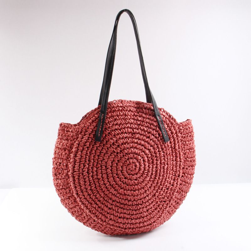 Pin en crochet Compre 2019 Nuevo Bolso De Paja Redondo De Playa Bolso De Playa De Gran