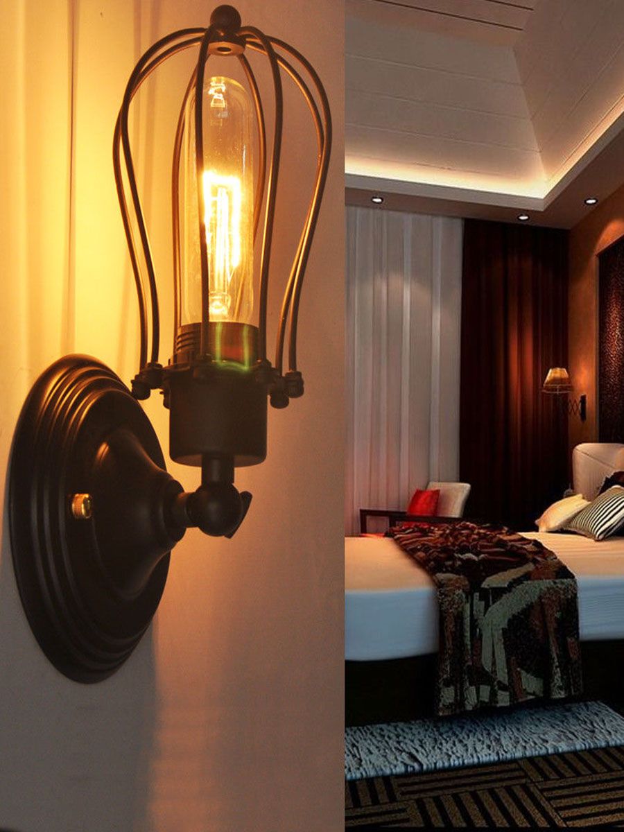 2018 Wall Light Shade Retro Vintage Lamp Iron 2018 Wall Light Shade Retro Vintage Lamp Iron Net Metal Cage E27 Led Halogen Cfl Lights Fixture From Syflash 30 15 Dhgate Com