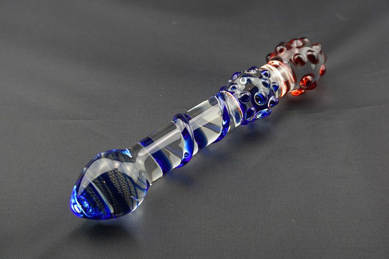 Double End Pyrex Penis Glass Dildo Big Crystal Anal Plug Sex Toys S921