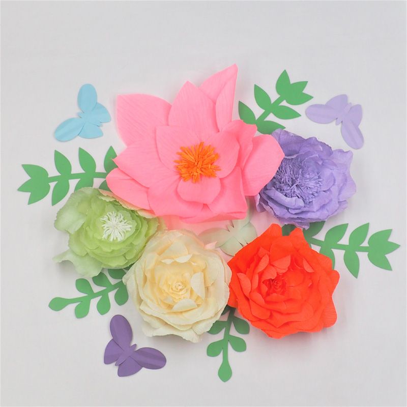 Giant Crepe Paper Flowers Backdrop Flowerwall Wall Decor Wedding Arch Handcrafted Flowers Artificial Flowers Wall Hanging Decorations Home