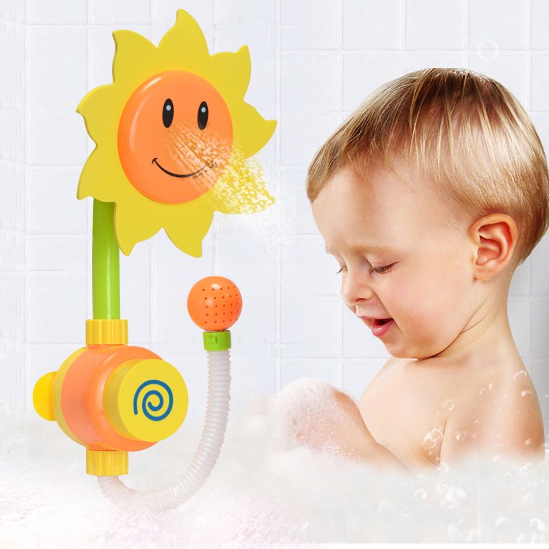 Baby Bath Toys Kids Bathroom Bathtub Sunflower Shower Spraying Faucet Summer Bathing Tub Swimming Pool Play Water Game Gifts