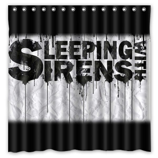 Sleeping With Sirens 01 Design Shower Curtain Size 180 X Cm Custom Waterproof Polyester Fabric Bath Curtains