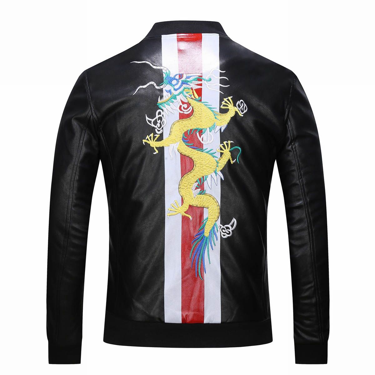 2019 2018 Men S Motorcycle Jacket Casual Leather Zipper 2019 2018 Men S Motorcycle Jacket Casual Leather Zipper Winter Fashion Animal Embroidered Clothing Pp M 3x From Luoxuehua