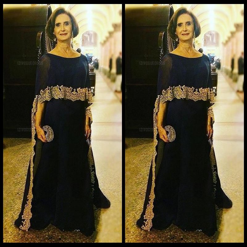 navy blue and gold mother of the bride dresses