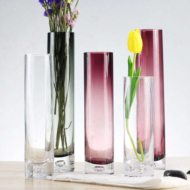 Colorful Glass Flower Vase Tabletop Vases For Home Wedding