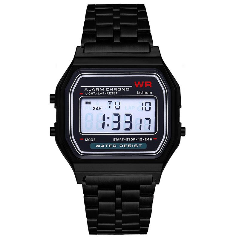 stainless steel back led watch