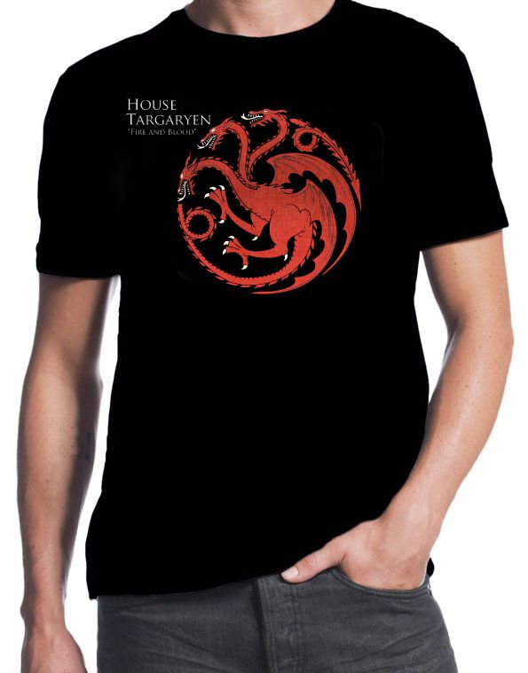 Game Of Thrones House Targaryen Logo Dragons Ours Is Fire Got Black T Shirt