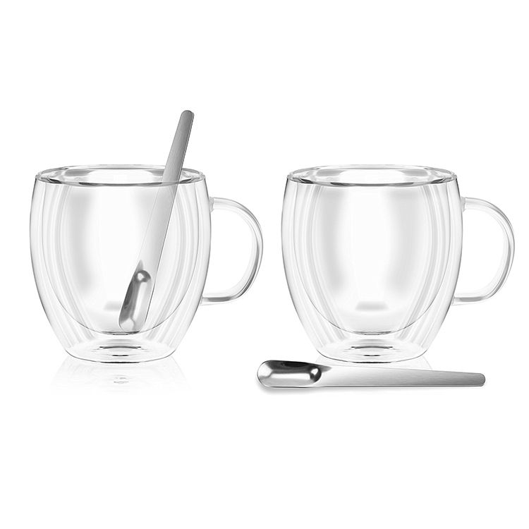 2021 150ml Heat Resistance Double Wall Glass Cup With The Handle Coffee