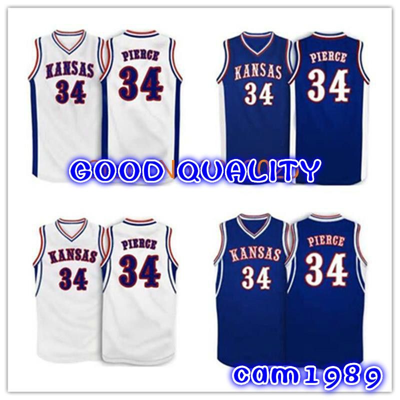 2020 2018 Custom #34 Paul Pierce Kansas Jayhawks KU College Basketball ...