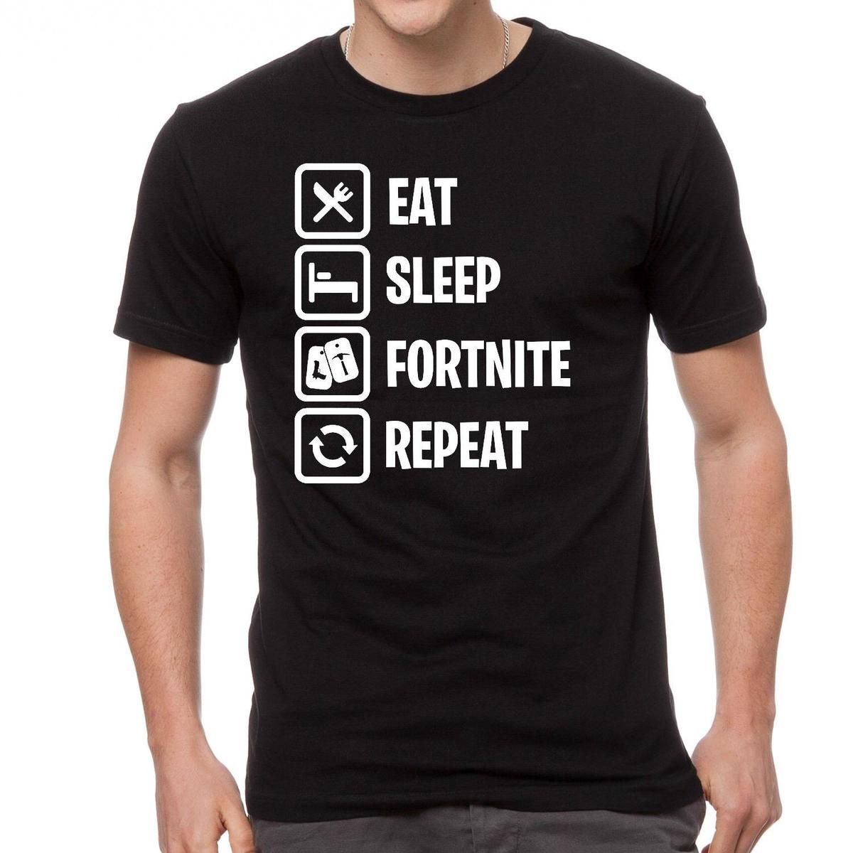 Fortnite Battle Royale Eat Sleep Repeat Online Game Gamer Player T Shirt Tee - 