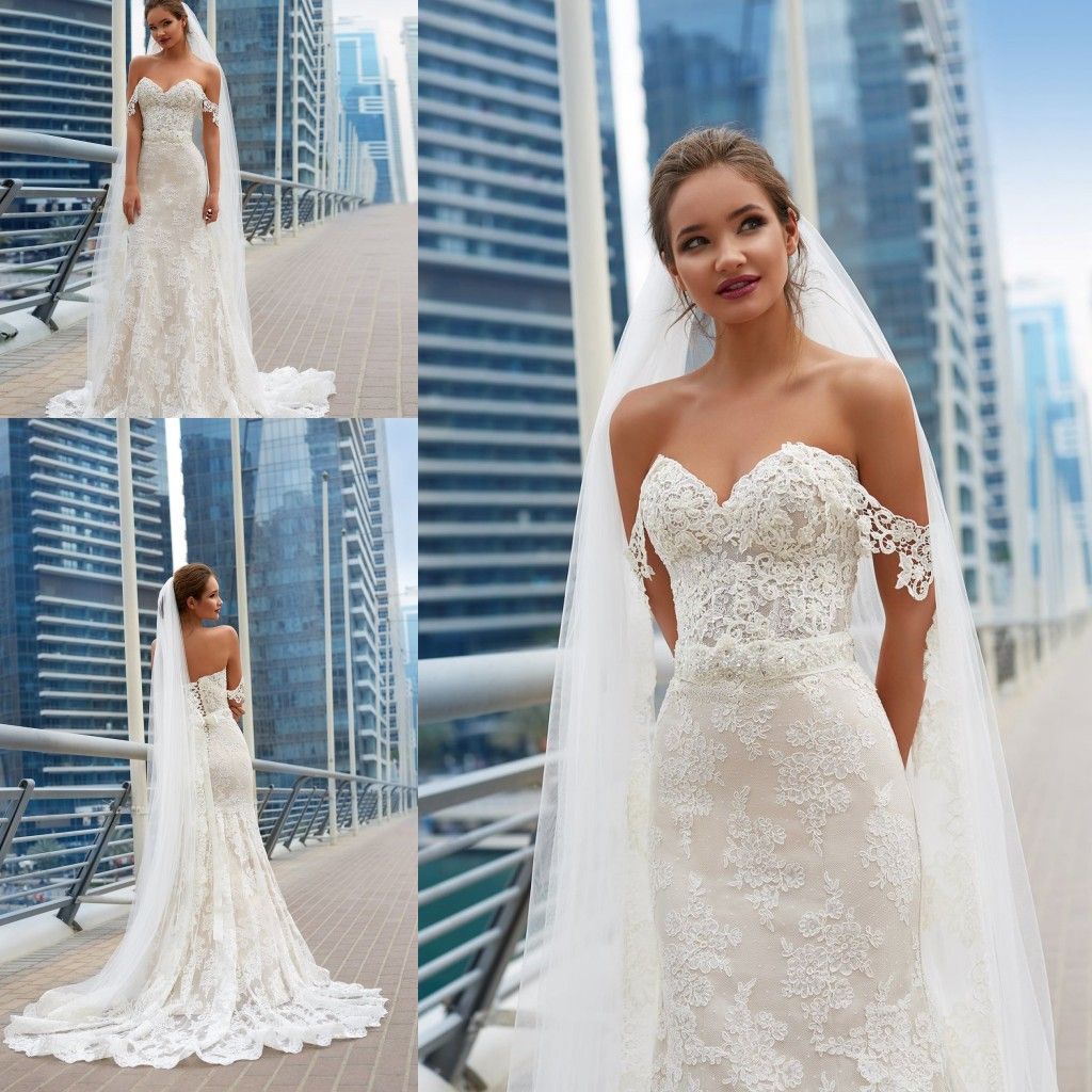 Gorgeous Wedding Dresses 2018 Mermaid Elegant Full Lace Appliques