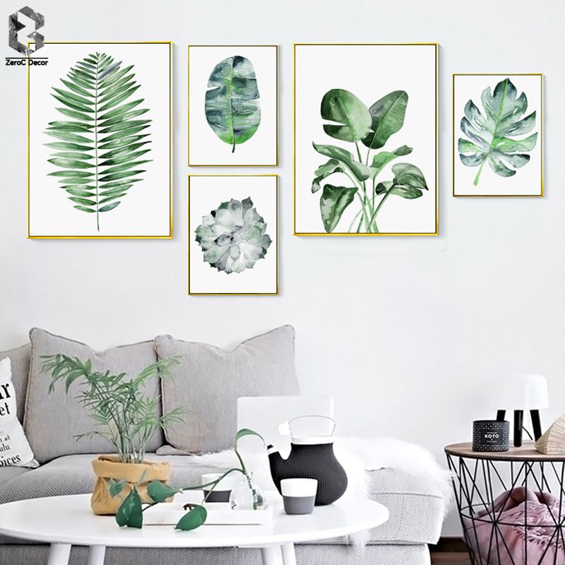 2019 nordic decoration fresh palm wall art poster and print tropical