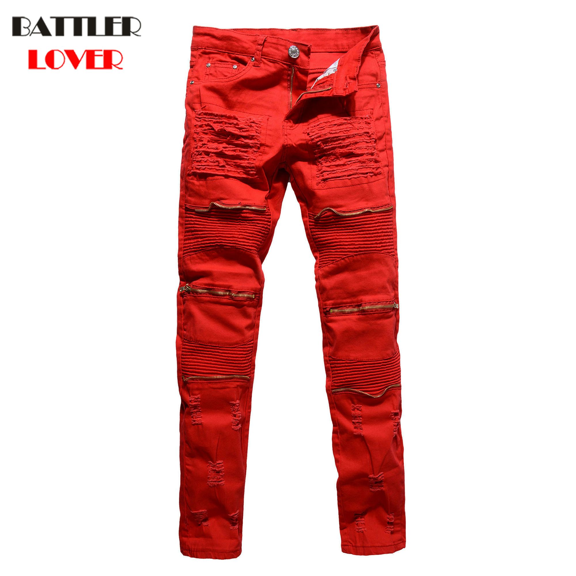 Discount Jeans Men Pants Fear God Trousers Denim Motorcycle Pant Discount Jeans Men Pants Fear God Trousers Denim Motorcycle Pant Boost Biker Man Masculina Pleated Zipper Skinny Slim Fit High Quality From China