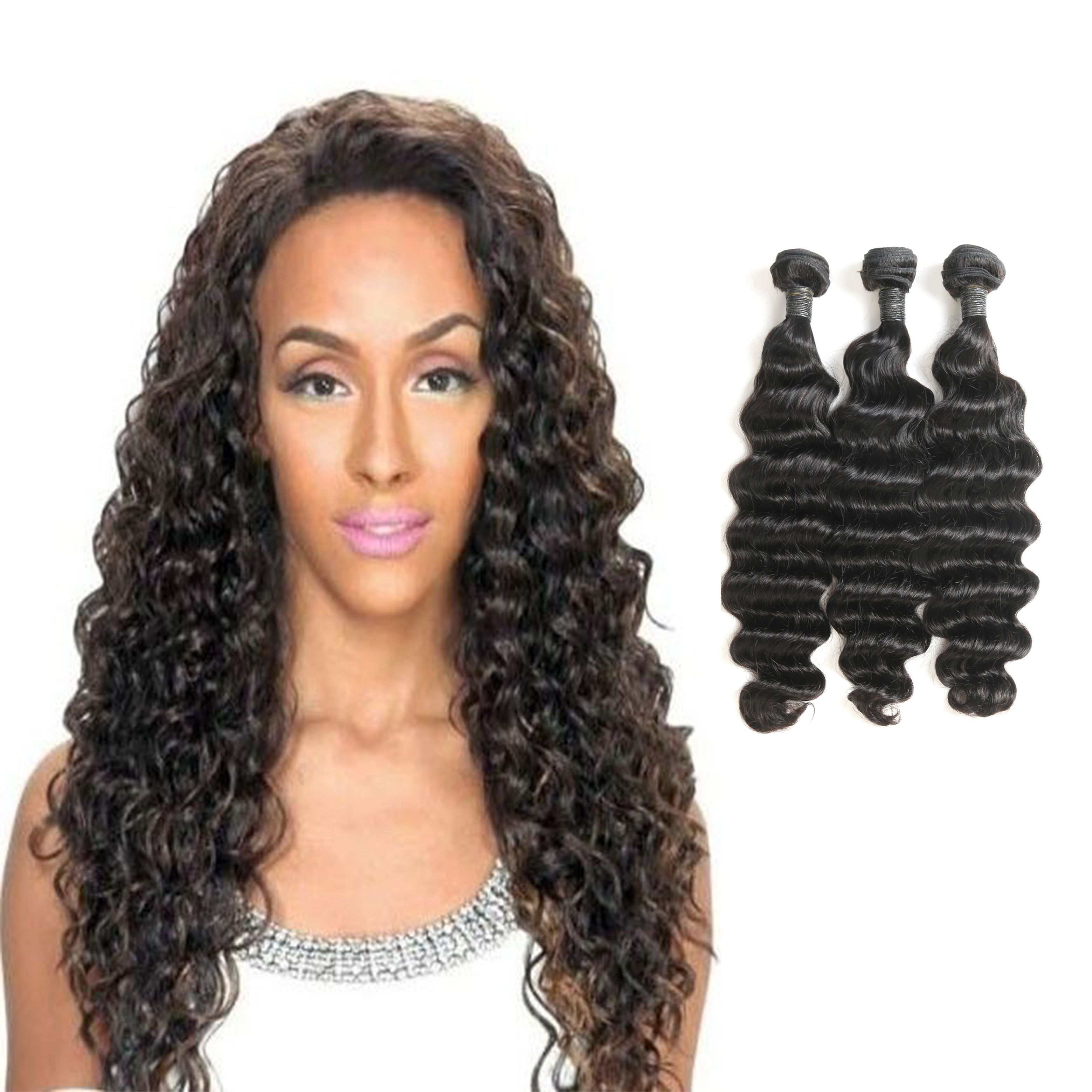 malaysian virgin soft loose deep hiar extensions 3 bundles 100