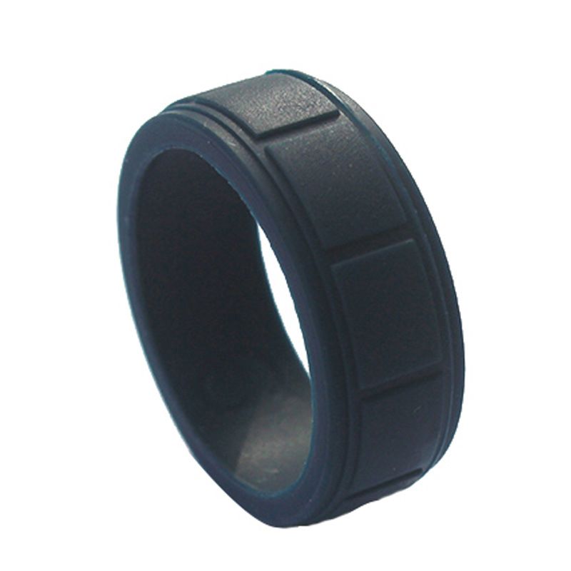 Silicone Rubber Band Rings For Men Women Grid Stripe Comfortable Low