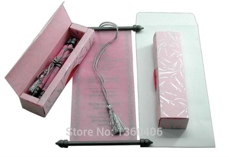 scroll wedding invitations cards