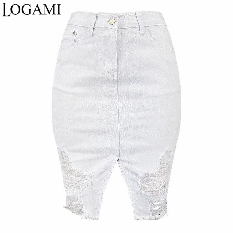 Acheter Moulante Haute Jean Femme En Taille Jupe Logami Déchirée 1c3JTFKul