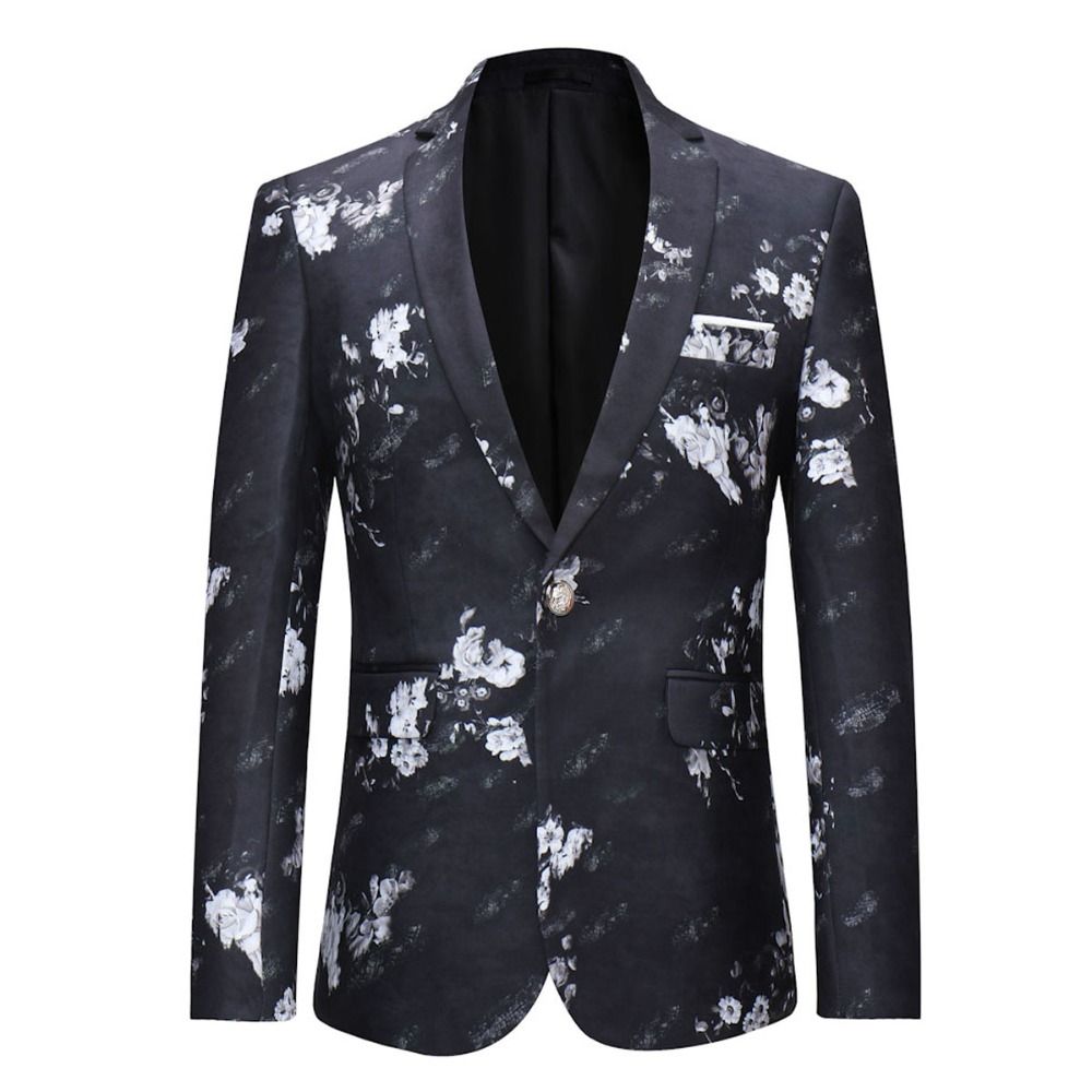 2019 YFFUSHI 2018 Floral Men Suit Jacket Spring One Button White Flower ...