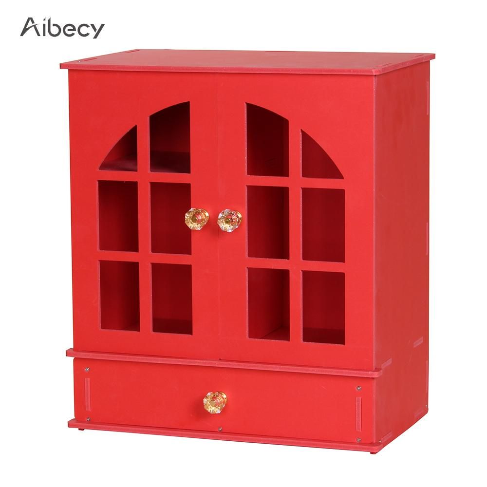 Desk Organizer Wood Makeup Case Closet Desktop Cosmetic Holder Tray Drawer Jewlry Storage Box