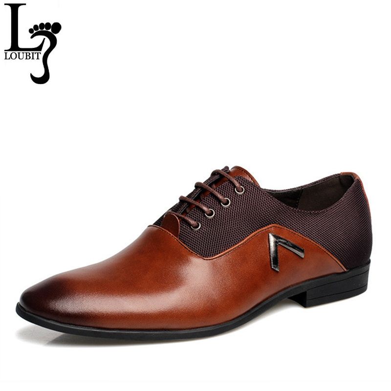 Men Leather Dress Shoes Men'S Black Brown Camel Oxford Shoes Formal ...