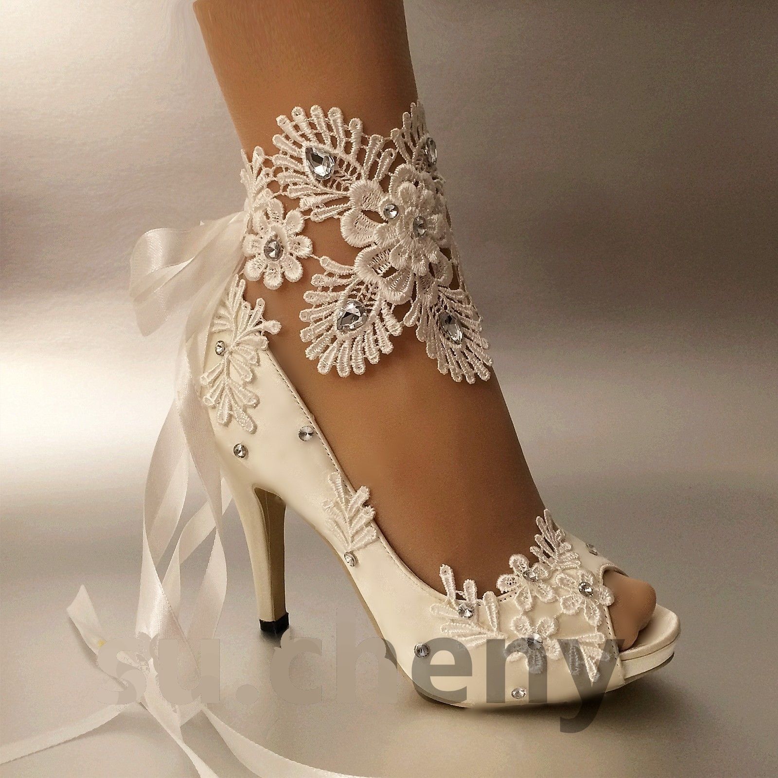 wedding heels ivory