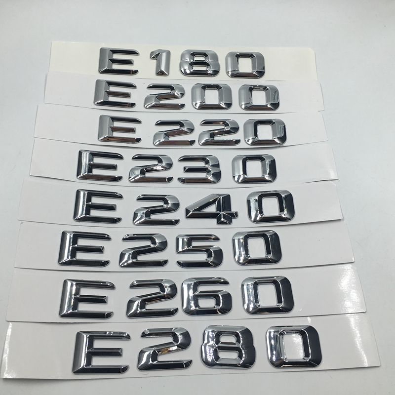 Chrome ABS Plastic Car Trunk Rear Letters Badge Emblem Decal Sticker for Mercedes Benz E Class E180 Chrome ABS Plastic Car Trunk Rear Letters Badge Emblem Decal Sticker for Mercedes Benz E Class E180