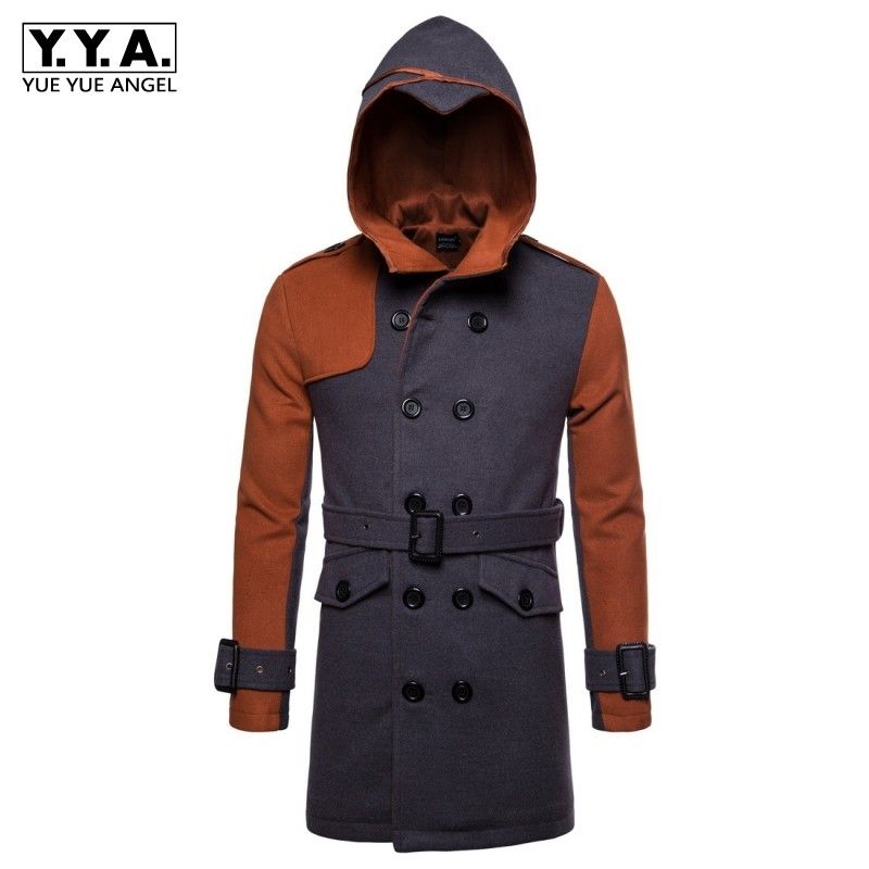 Top Marke Männer Zweireiher Mit Kapuze Schärpen Trenchcoats Windjacke Herbst Persönlichkeit Lässig Patchwork Mantel Männer Heißer Verkauf Top Marke Männer Zweireiher Mit Kapuze Schärpen Trenchcoats Windjacke Herbst Persönlichkeit Lässig Patchwork Mantel Männer Heißer Verkauf