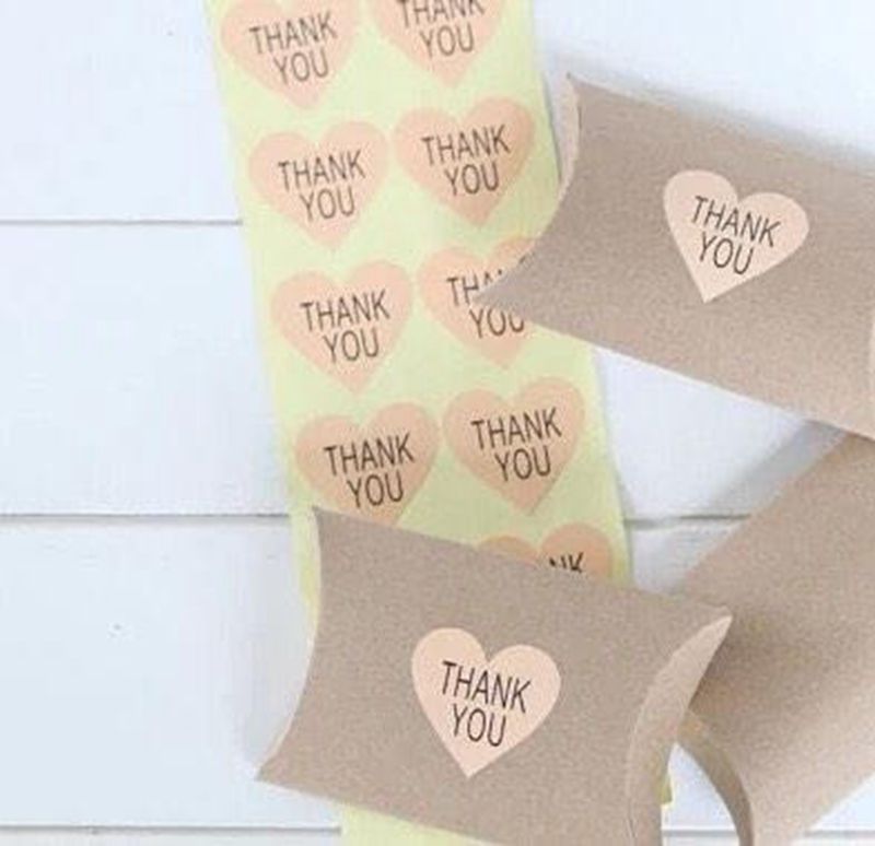 2018 pink thank you stickers for wedding seals invitation stickers