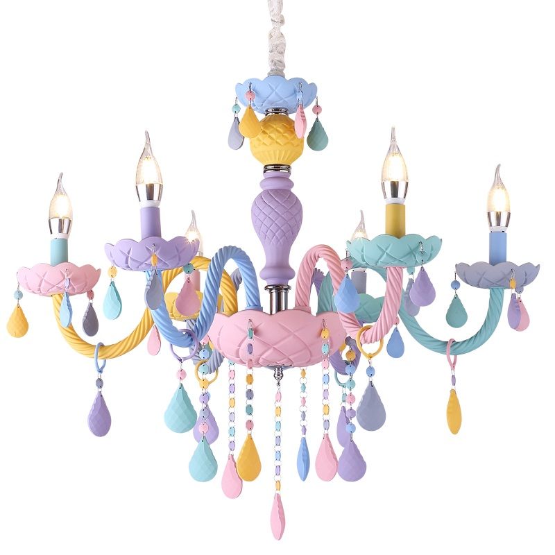 Macarons Color Crystal Chandelier Restaurant Lamp Bedroom Macarons Color Crystal Chandelier Restaurant Lamp Bedroom Children S Room American Girl Princess Home Decoration Lighting