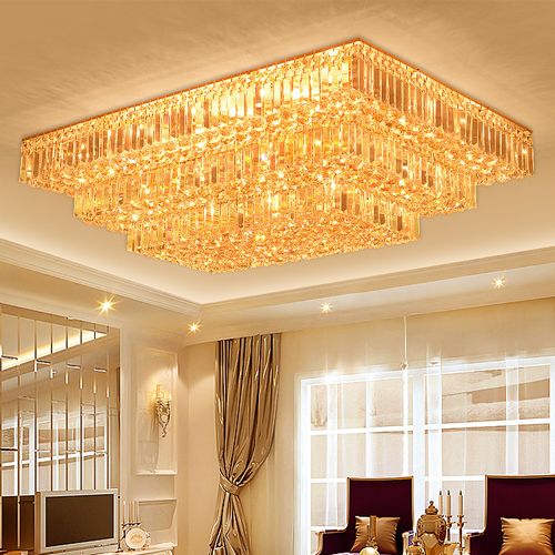 Crystal Chandeliers Fancy Luxury Rectangle High Class K9 Crystal Chandeliers Fancy Luxury Rectangle High Class K9 Chandelier Hotel Lobby Living Room Villa Led Pendant With Bulbs