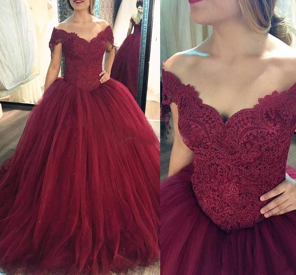 simple red quinceanera dresses