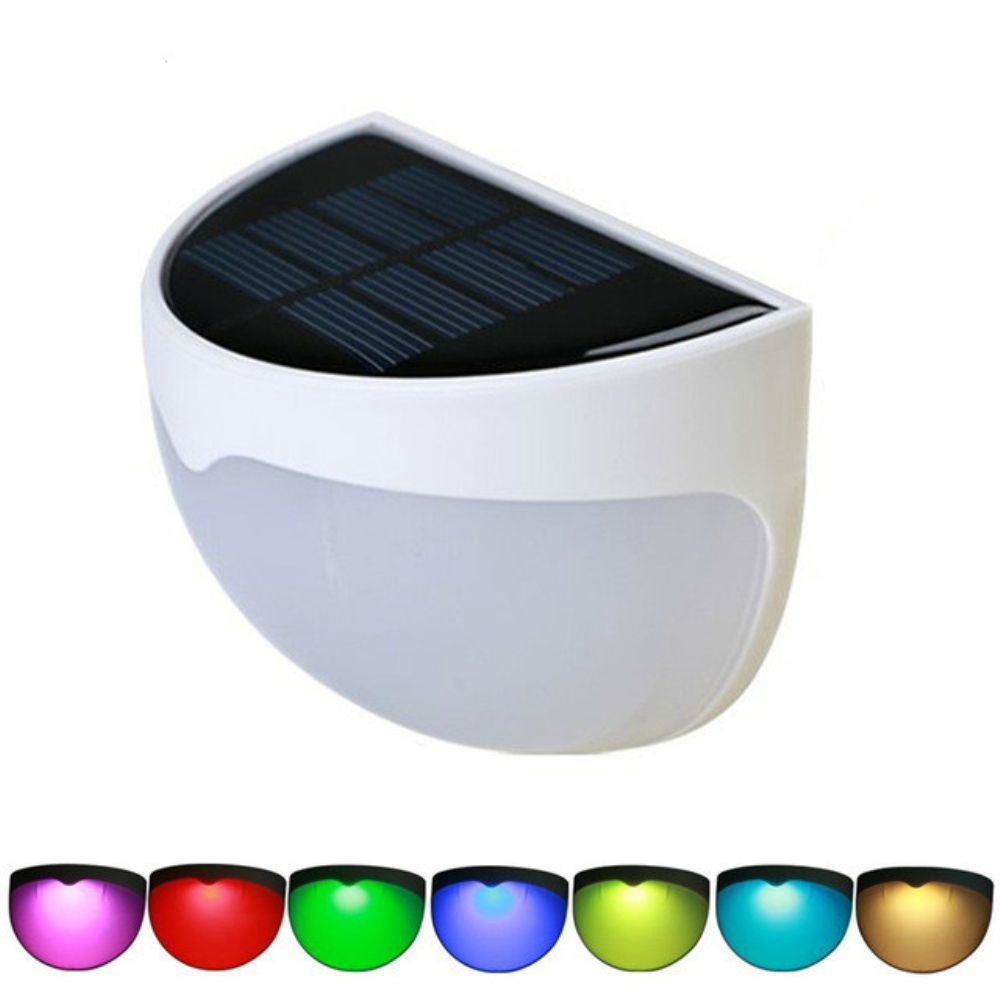 Rgb Color Changing Solar Led Lighting Wall Lamp Outdoor Semi Circle Rgb Color Changing Solar Led Lighting Wall Lamp Outdoor Semi Circle For Garden Patio Stairway Pathway Deck Fence