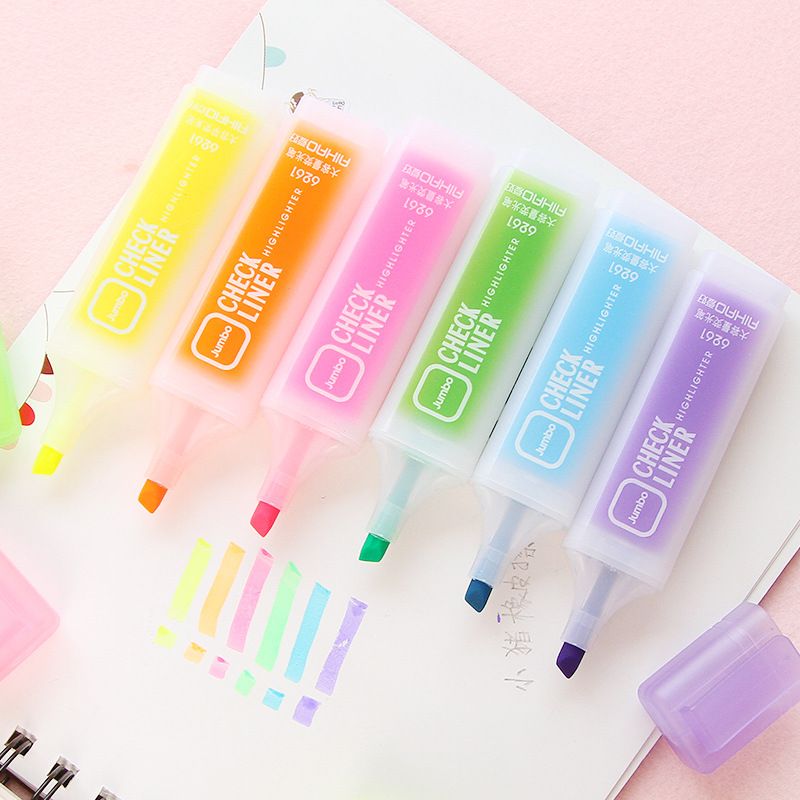 Kawaii Candy Color Pastel Highlighter Pen Set Hilighter Light Scribble
