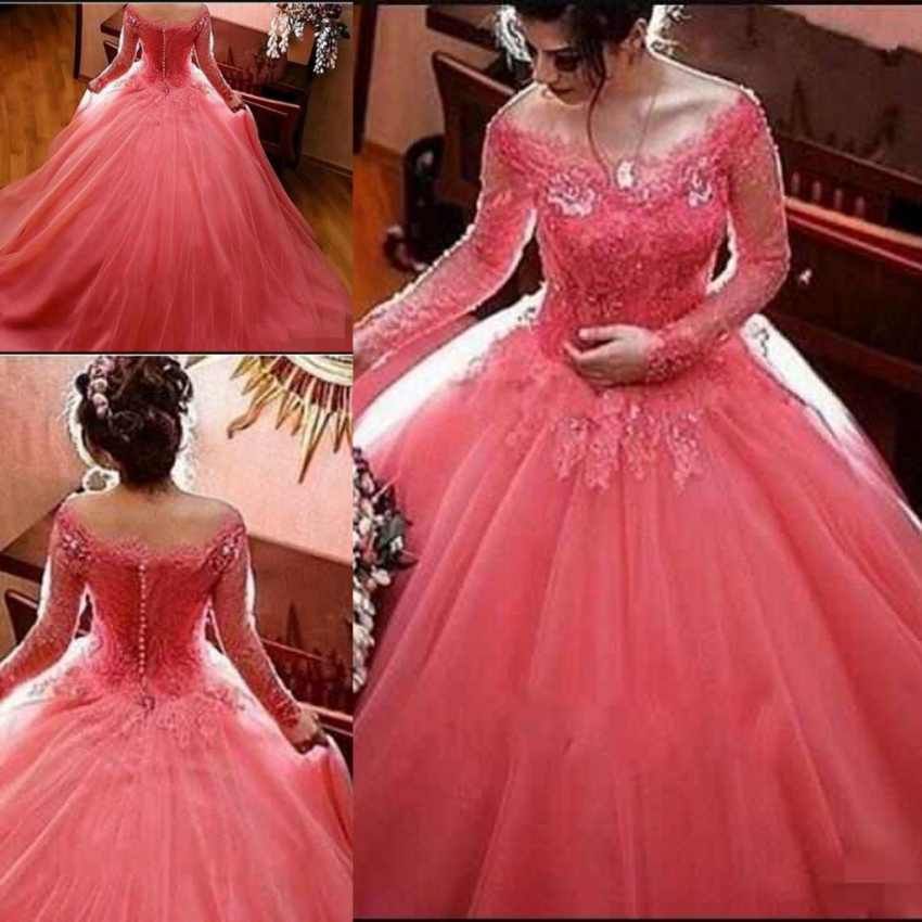 Melon with Pink Tulle Prom Dresses