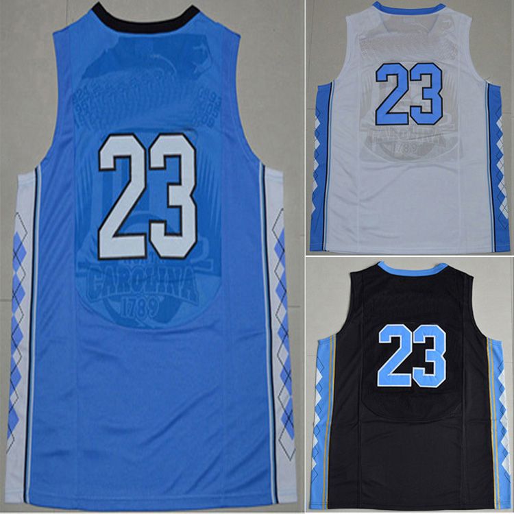 2018 Men College North Carolina Basketball Jerseys White Blue Black 23