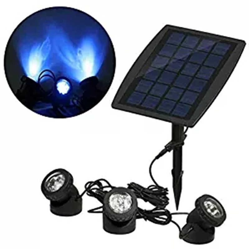 2018 3head Blue Solar Garden Lawn Pool Waterproof Underwater Led 3head Blue Solar Garden Lawn Pool Waterproof Jpg