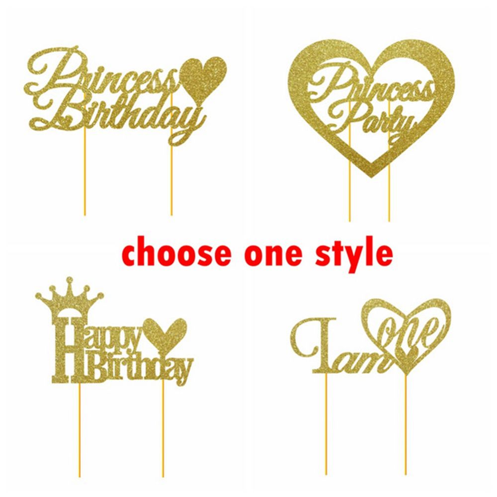 2018 Happy Birthday Gold Glitter Cursive Cake Topper Script Topper Birthday Cake Princess Party 1st Party Decor From Brendin $20 18