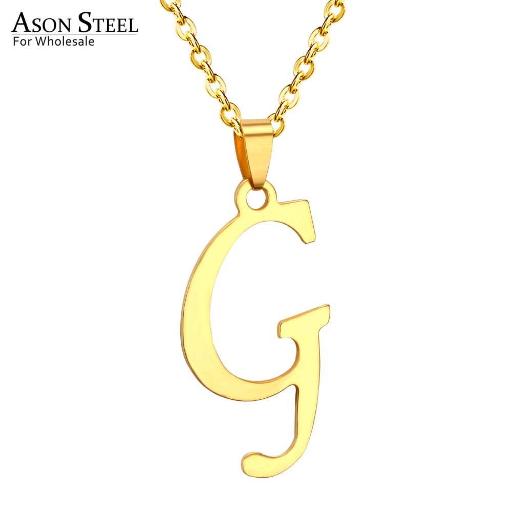 Asonsteel 5 Pcs Lot Women Men Gold Stainless Steel Jewelry Pendant Necklace Letter G Alphabet Classic Choker Chain - Letter G Pendant Necklace Asonsteel 5 Pcs Lot Women Men Gold Stainless Steel Jewelry Pendant Necklace Letter G Alphabet Classic Choker Chain - Letter G Pendant Necklace