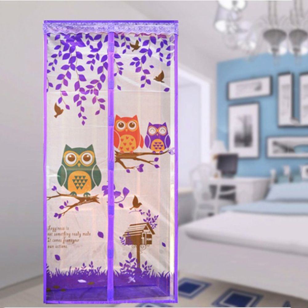 Magnetic Curtains Door Screen Tulle Owl Monkey Anti Mosquit Sheer
