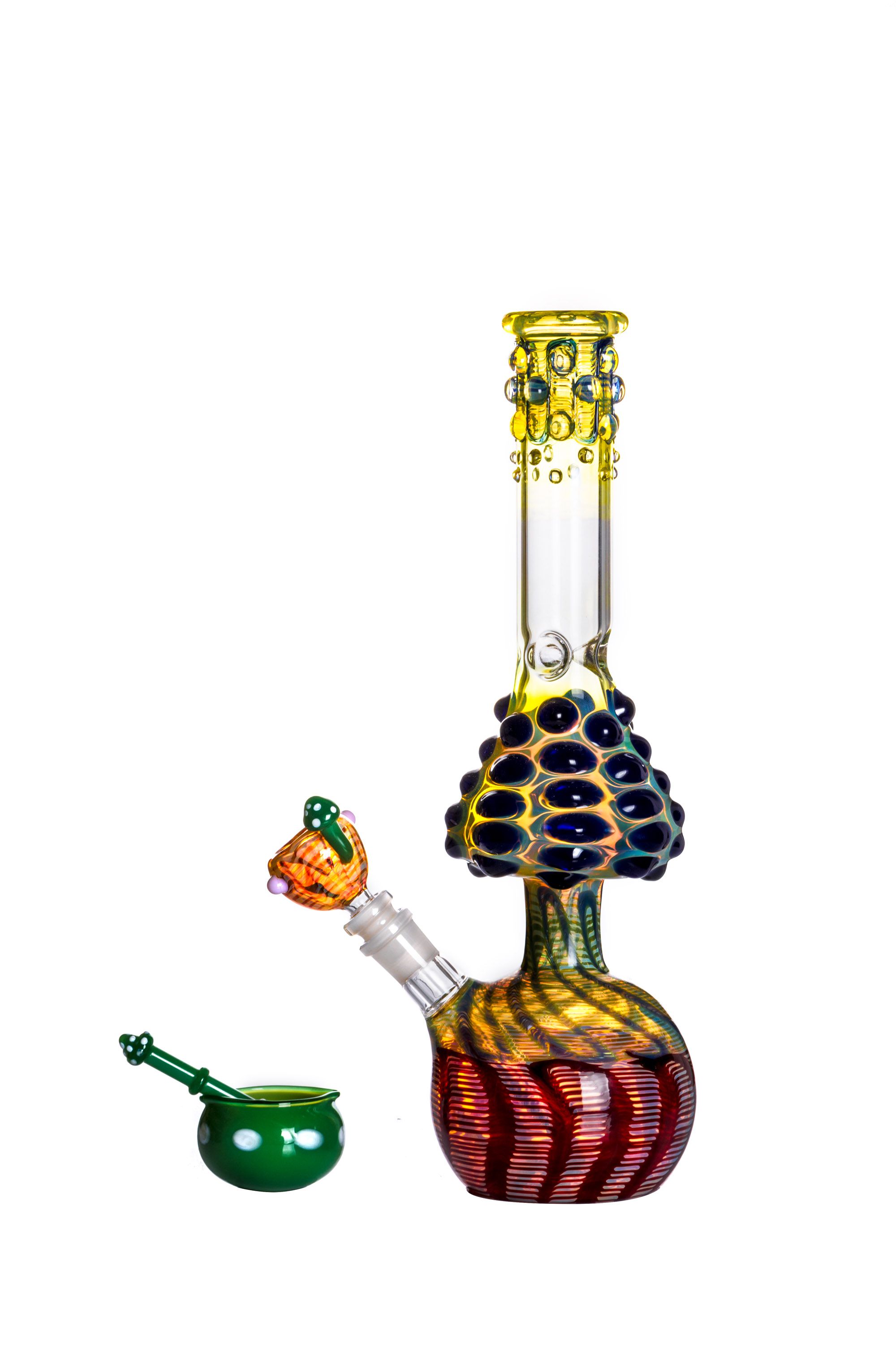 ful Luxurious Flower Vase Straight Glass Bong 13.39 Inches Hookah Vapor