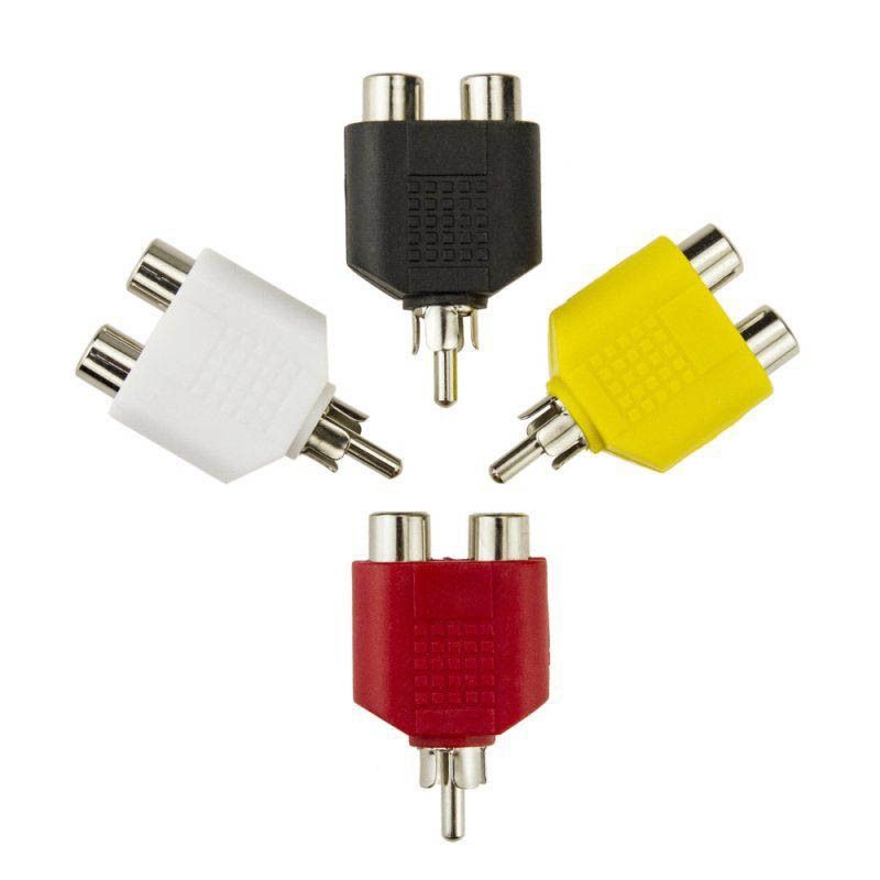 RCA Fono Gemelo Enchufes A Solo RCA Fono Enchufe Divisor Adaptador