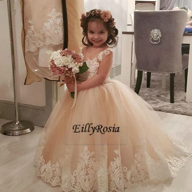 champagne colored flower girl dresses