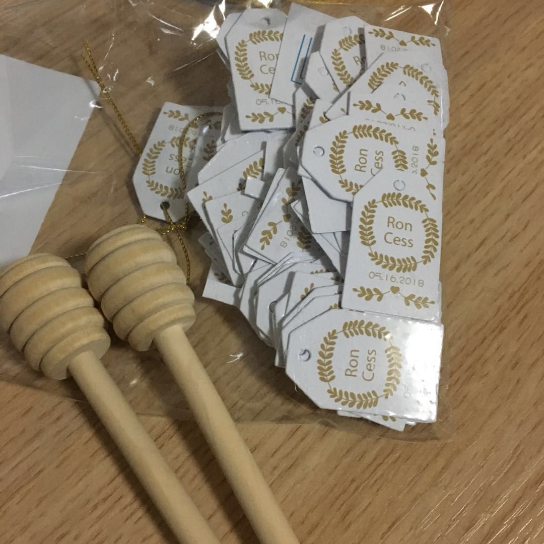 Wooden Honey Dippers Sticker Favors For Baby Shower Giveaways