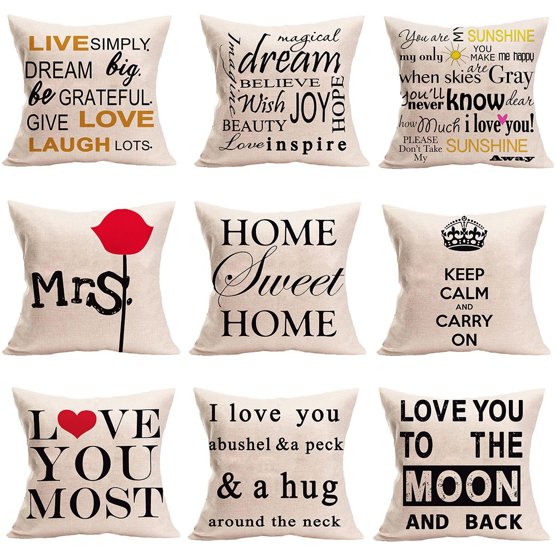 Compre Impreso En Inglés Funda De Almohada Decoración Para El Hogar