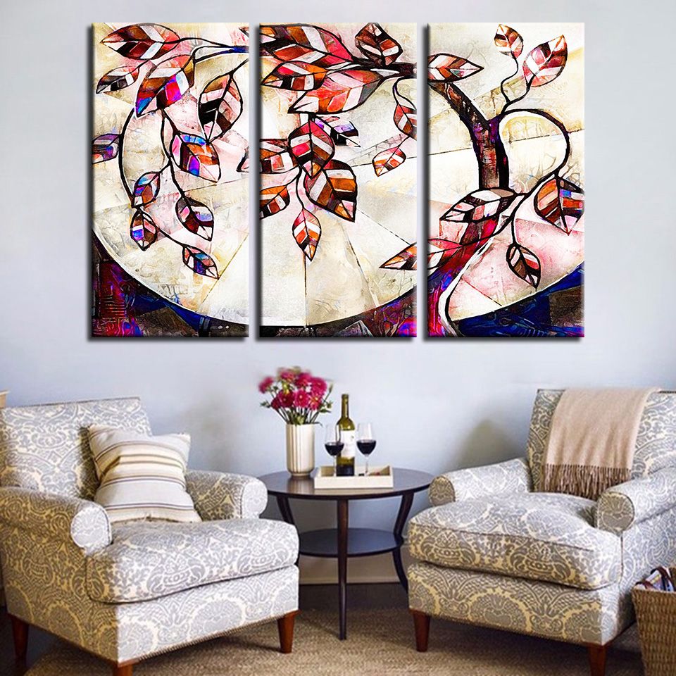 2019 Modular Canvas Wall Art Prints Painting Stylized Tree Pictures For Living Room Abstract Leaves Poster Home Decor Framed From Cocoart2016 2019 Modular Canvas Wall Art Prints Painting Stylized Tree Pictures For Living Room Abstract Leaves Poster Home Decor Framed From Cocoart2016