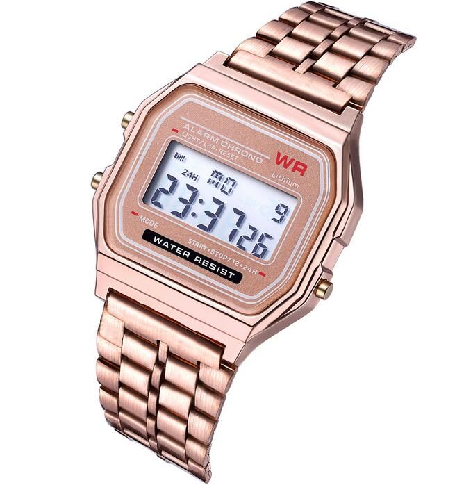 Smart Watches A159W Watches Mens Classic Stainless Steel Digital Retro ...
