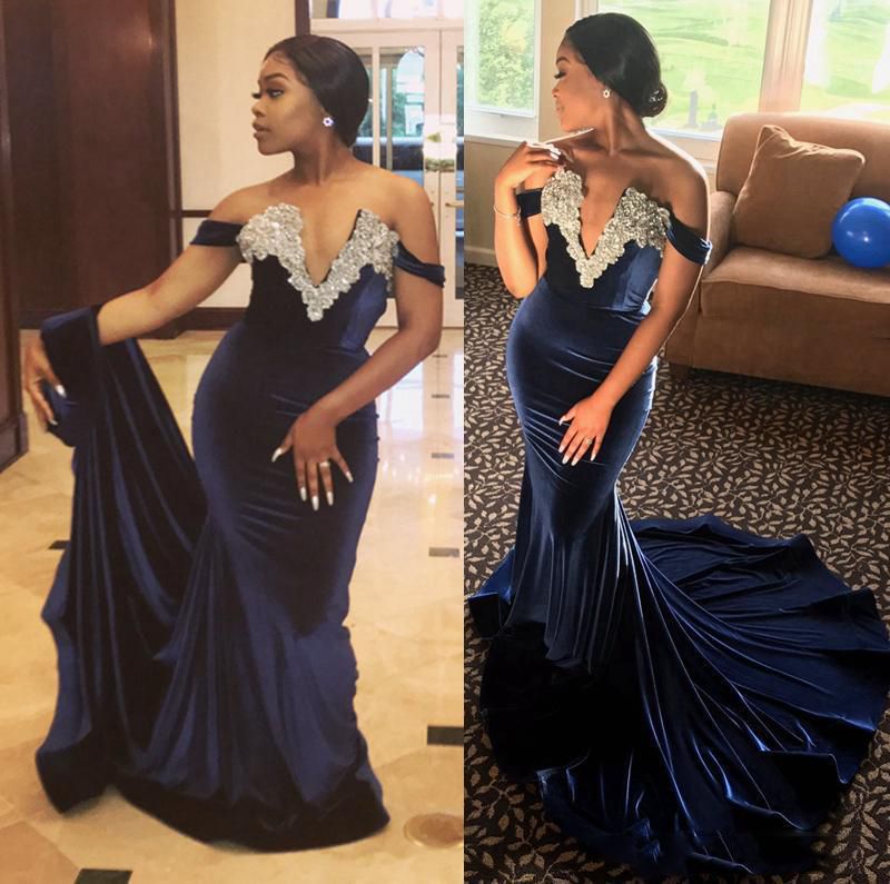 navy blue and silver prom dress